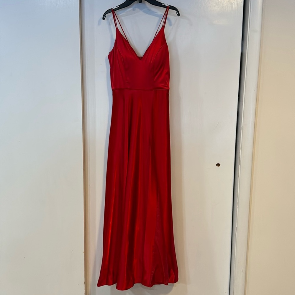 Windsor red satin gown